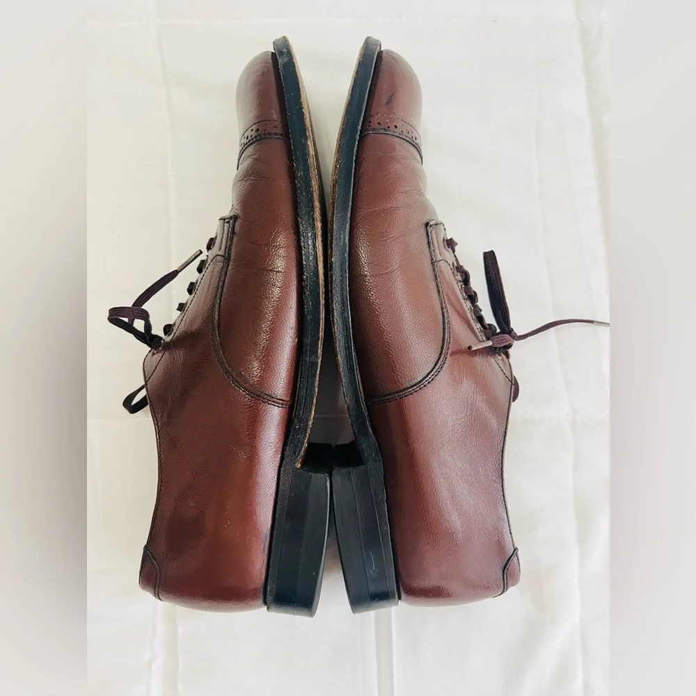 Stacy Adams Mens Classic Leather Dress Cognac Cap-‎ Toe Shoes Size 8 1/2